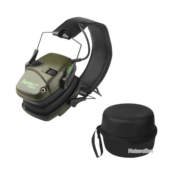 Casque de Tir Audio lectronique avec Amplification Sonore et Protection Audit Rduction Bruit Vert