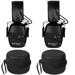 Duo Casques de Tir Audio Électronique avec Amplification Sonore Protection Audit 2 pièces Noir