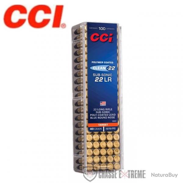 100 Munitions CCI Clean-22 Subsonic Cal 22 Lr 40Gr RN