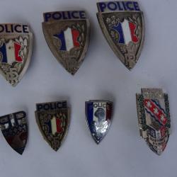 lot 7 insignes casques et képis police