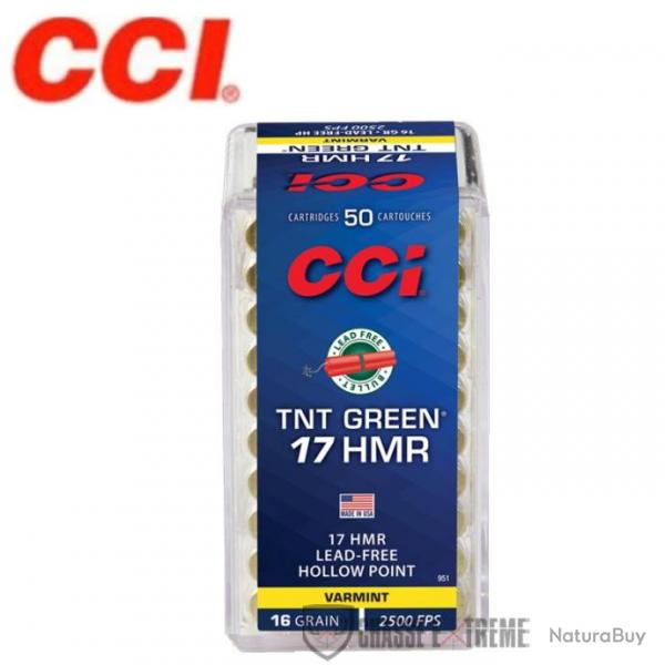 50 Munitions CCI TNT Green Cal 17Hmr 16Gr HP