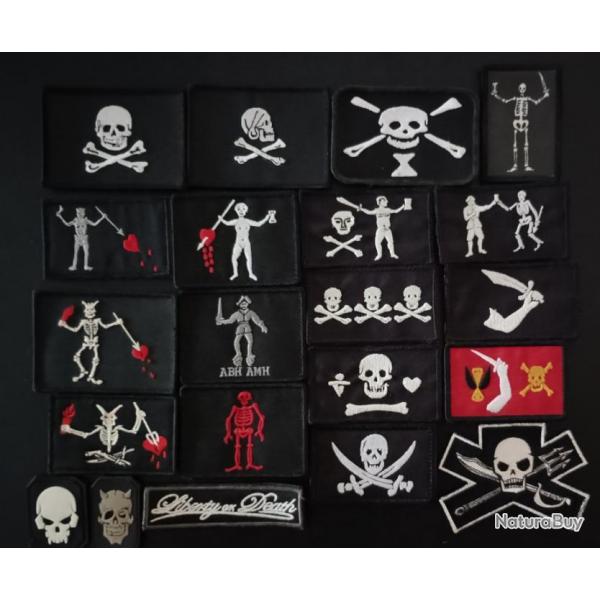 Lot cussons morale patch tactical pirate 21 pices.