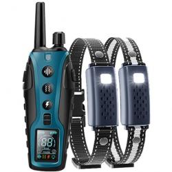 2 colliers de dressage électrique pour chien - LIVRAISON GRATUITE - Bleu