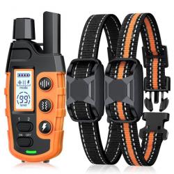 2 colliers de dressage pour chien avec télécommande - LIVRAISON GRATUITE - Orange