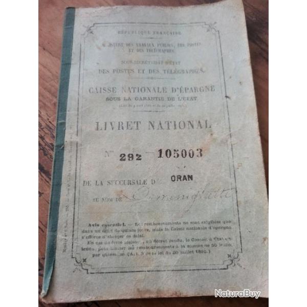 Caisse Nationale d'pargne - Livret National   - Oran