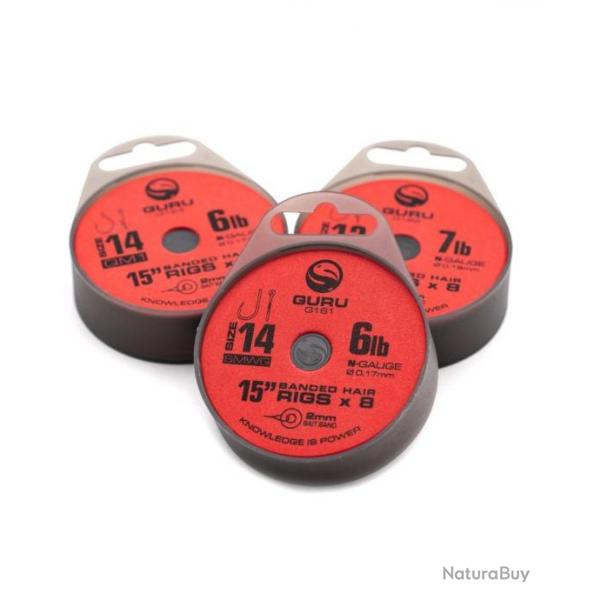 GURU BAS DE LIGNE SMWG READY RIGS BAIT BANDS GURU 0,22mm 12 15''/38cm