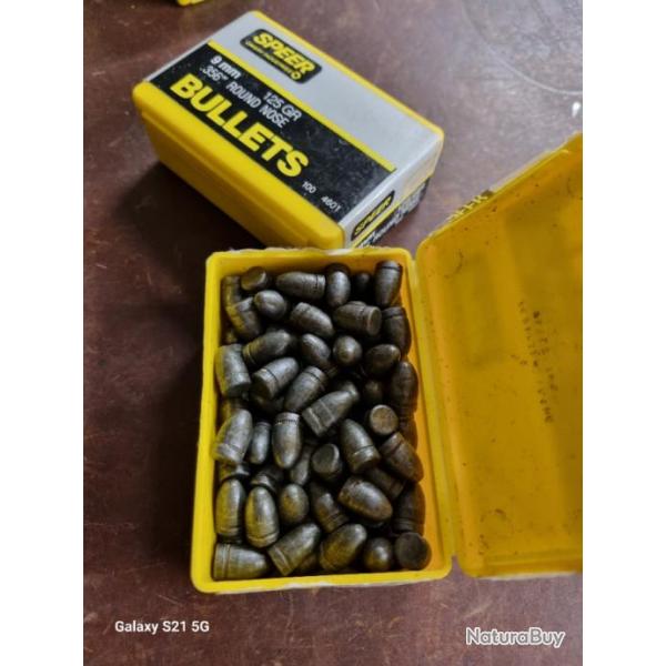 Ogives speer cal 9mm round nose  125gr