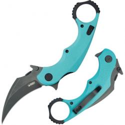 Couteau Kubey Rogue Recurve Karambit Tiffany Lame Acier 14C28N Manche G10 IKBS Clip KUB298D