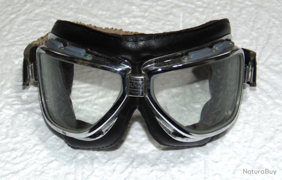 PAIRE DE LUNETTE CLIMAX 510 MOTOCYCLISTE CUIR METAL TBEG Lunettes militaria 12742096