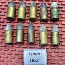 Lot de 10 munitions 11mm 1873 /1874