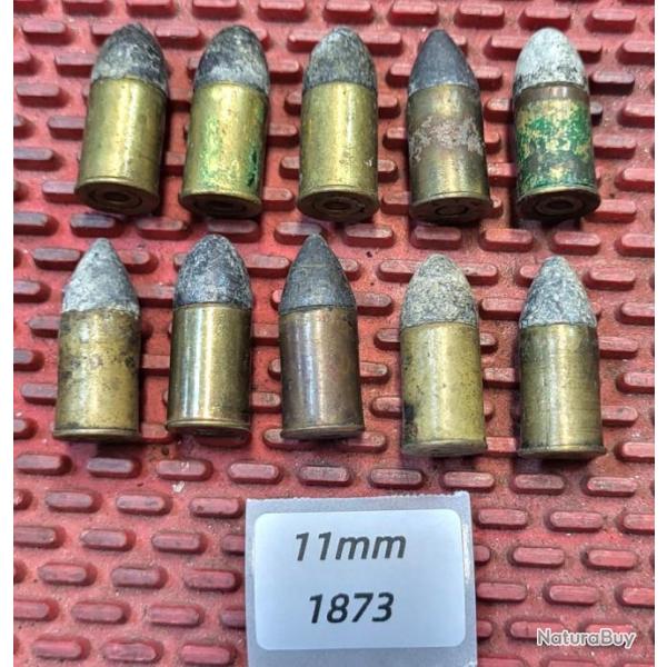 Lot de 10 munitions 11mm 1873 /1874