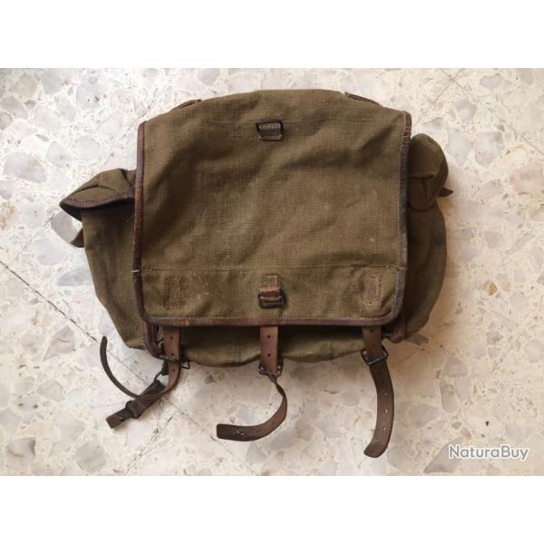 MILITARIA FRANCE 1940  SAC A DOS suprieur Mle 1935 Mod.37 toile et cuir 2 ww soldat arme franaise