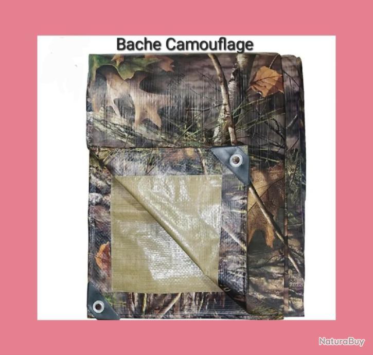 Bâche textile 90g/m² camouflage vert 2 x 3 m