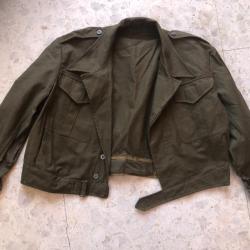 Blouson de BATTLE DRESS toile kaki Mle 1944 daté 1948 France après guerre Indochine armée française