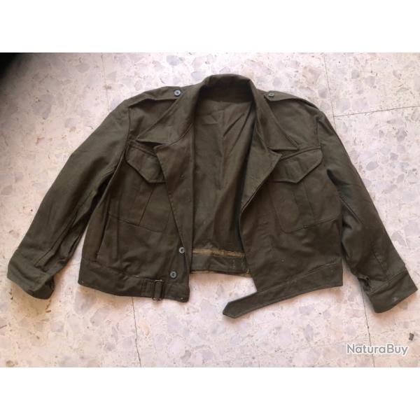 Blouson de BATTLE DRESS toile kaki Mle 1944 dat 1948 France aprs guerre Indochine arme franaise