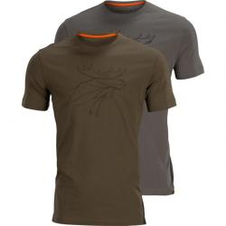 Tee shirt graphic 2 pack Harkila Vert Marron clair