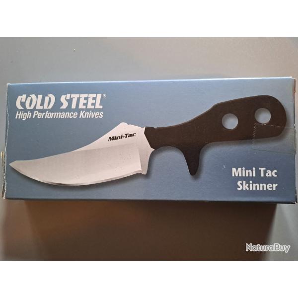 Cold Steel Mini Tac Skinner Neck Knife - Bead Blast Plain, Cold Steel 49HS Mini