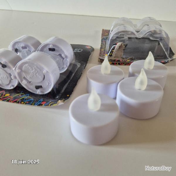 Lot de 8 bougies chauffe plat sans flamme, elle fonctionnent avec des piles  vrifier