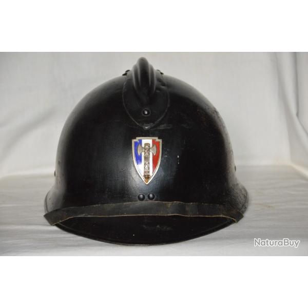 CASQUE ADRIAN 1926 GMR-GROUPE MOBILE DE RESERVE POLICE-ETAT FRANCAIS-VICHY-OCCUPATION 1940/1945