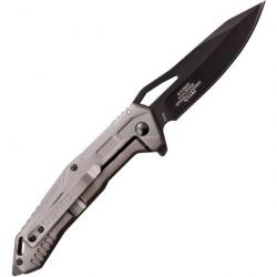 Couteau USMC A/O Lame Acier 3Cr13 Manche Gray Aluminium Clip Linerlock USMA1060GY