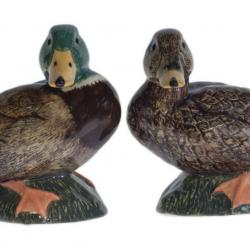 Duo sel et poivre canards en porcelaine