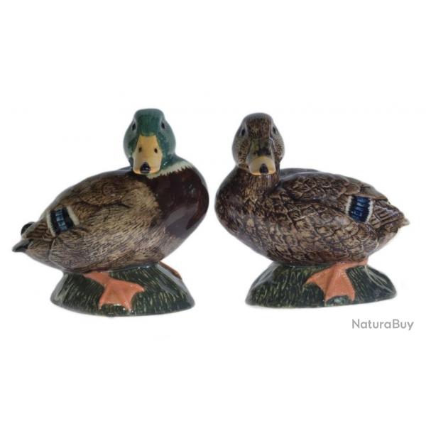 Duo sel et poivre canards en porcelaine