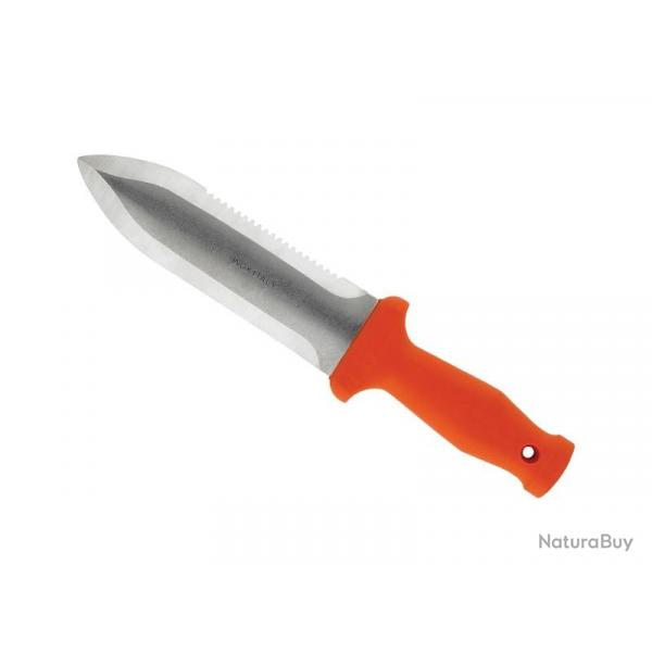 BEL1855 COUTEAU DE JARDIN MANIAGO LAME LARGE 16CM INOX CONCAVES A DENTS MANCHE NYLON ORANGE NEUF