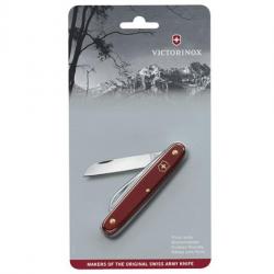 BEL1864 COUTEAU DE JARDIN VICTORINOX MANCHE 10CM ROUGE SUR CARTE NEUF