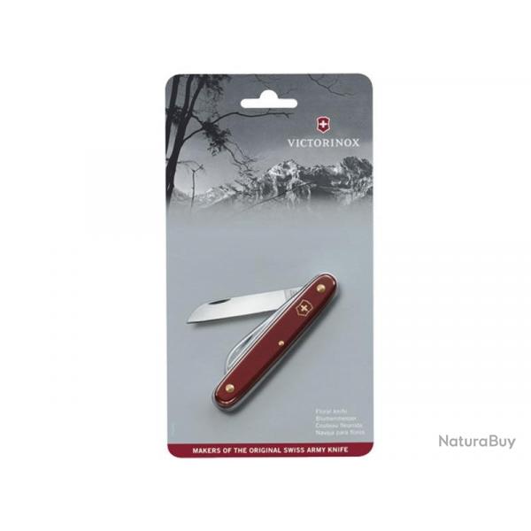 BEL1864 COUTEAU DE JARDIN VICTORINOX MANCHE 10CM ROUGE SUR CARTE NEUF