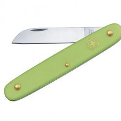 BEL1866 COUTEAU DE JARDIN VICTORINOX MANCHE 10CM VERT SUR CARTE NEUF