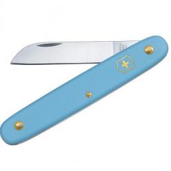 BEL1867 COUTEAU DE JARDIN VICTORINOX MANCHE 10CM BLEU CIEL SUR CARTE NEUF