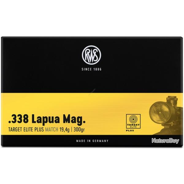 RWS 338 Lapua Mag. Target Elite Plus 16.2g 250gr x1 boite