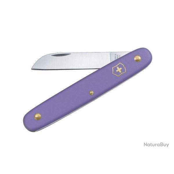 BEL1868 COUTEAU DE JARDIN VICTORINOX MANCHE 10CM MAUVE SUR CARTE NEUF