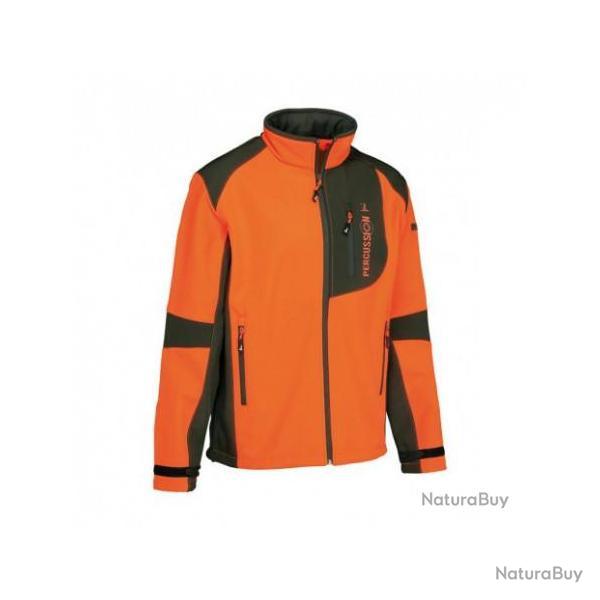 BLOUSON SOFTSHELL PERCUSSION ORANGE/KAKI