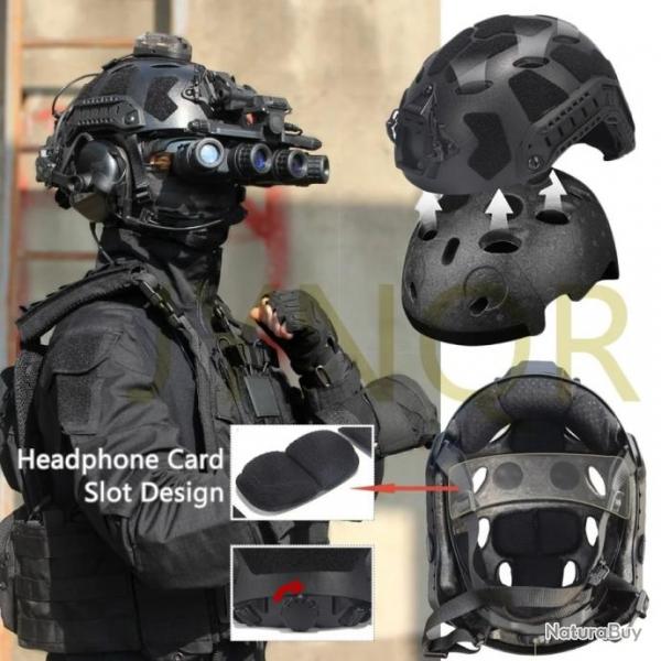 Casque et masque tactique Airsoft avec casque  rduction de bruit MODELE A - LIVRAISON GRATUITE