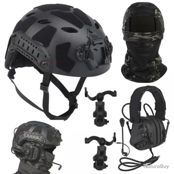 Casque et masque tactique Airsoft avec casque  rduction de bruit MODELE A