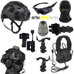 Casque et masque tactique Airsoft avec casque à réduction de bruit MODELE C - LIVRAISON GRATUITE