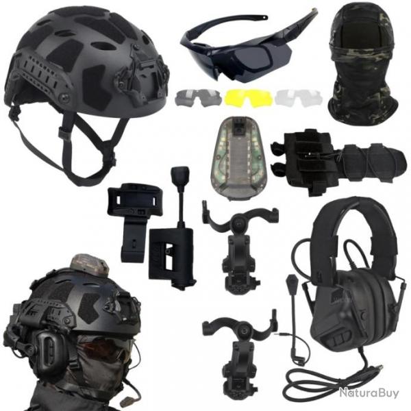 Casque et masque tactique Airsoft avec casque  rduction de bruit MODELE C - LIVRAISON GRATUITE