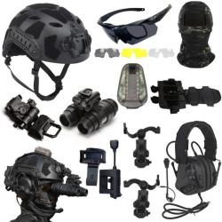 Casque et masque tactique Airsoft avec casque à réduction de bruit MODELE D - LIVRAISON GRATUITE