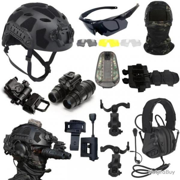 Casque et masque tactique Airsoft avec casque  rduction de bruit MODELE D - LIVRAISON GRATUITE