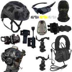 Casque et masque tactique Airsoft avec casque à réduction de bruit MODELE E - LIVRAISON GRATUITE