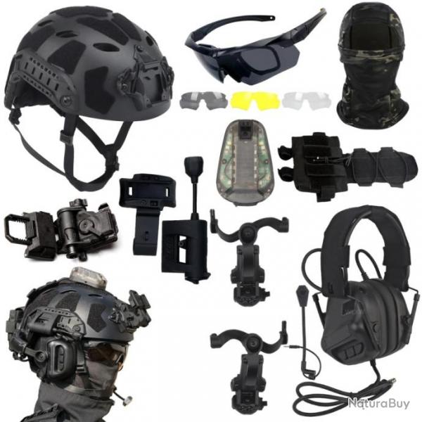 Casque et masque tactique Airsoft avec casque  rduction de bruit MODELE E - LIVRAISON GRATUITE