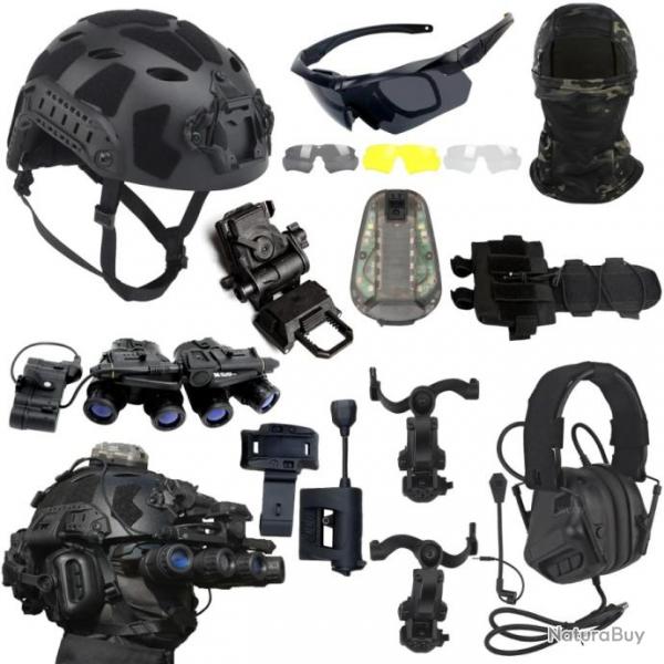 Casque et masque tactique Airsoft avec casque  rduction de bruit MODELE F - LIVRAISON GRATUITE