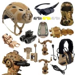 Casque et masque tactique Airsoft avec casque à réduction de bruit CAMOUFLAGE E - LIVRAISON GRATUITE