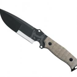 BEL1896 POIGNARD FOX KNIVES PRODUCTION "SHERPA" LAME 14CM ACIER BLACKWASH MANCHE MICARTA + ETUI NEUF