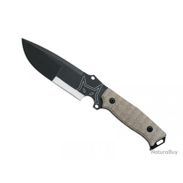 BEL1896 POIGNARD FOX KNIVES PRODUCTION "SHERPA" LAME 14CM ACIER BLACKWASH MANCHE MICARTA + ETUI NEUF