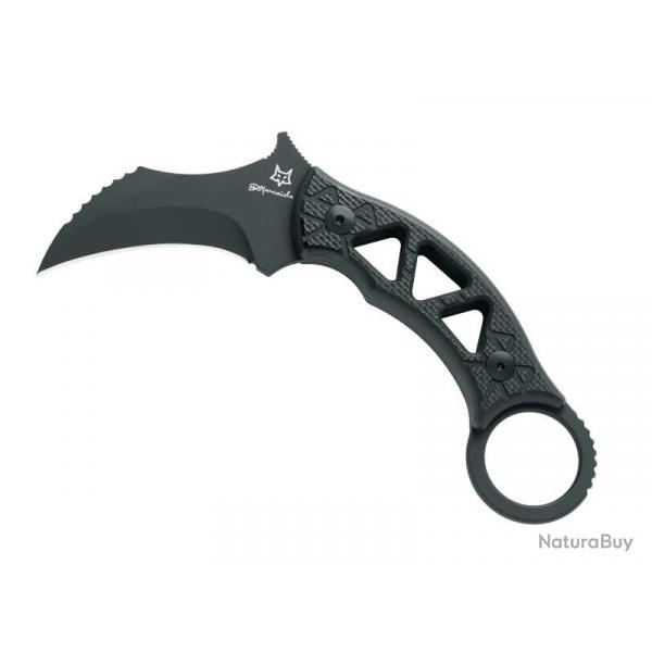 BEL1906 POIGNARD FOX KNIVES PRODUCTION KARAMBIT "TRIBAL K" LAME HAWKBILL 8CM MANCHE NOIR + ETUI NEUF