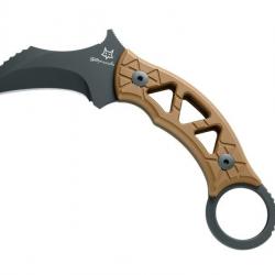 BEL1907 POIGNARD KARAMBIT FOX KNIVES PRODUCTION "TRIBAL K" LAME HAWKBILL 8CM MZNCHE TITANIUM NEUF