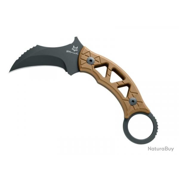 BEL1907 POIGNARD KARAMBIT FOX KNIVES PRODUCTION "TRIBAL K" LAME HAWKBILL 8CM MZNCHE TITANIUM NEUF