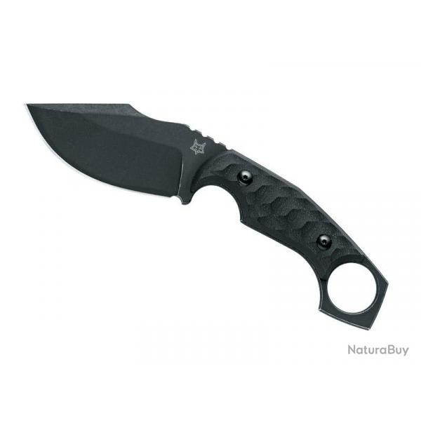 BEL1908 POIGNARD FOX KNIVES PRODUCTION "MONKEY THUMPER" LAME 9CM ACIER NOIR MANCHE G10 + ETUI NEUF